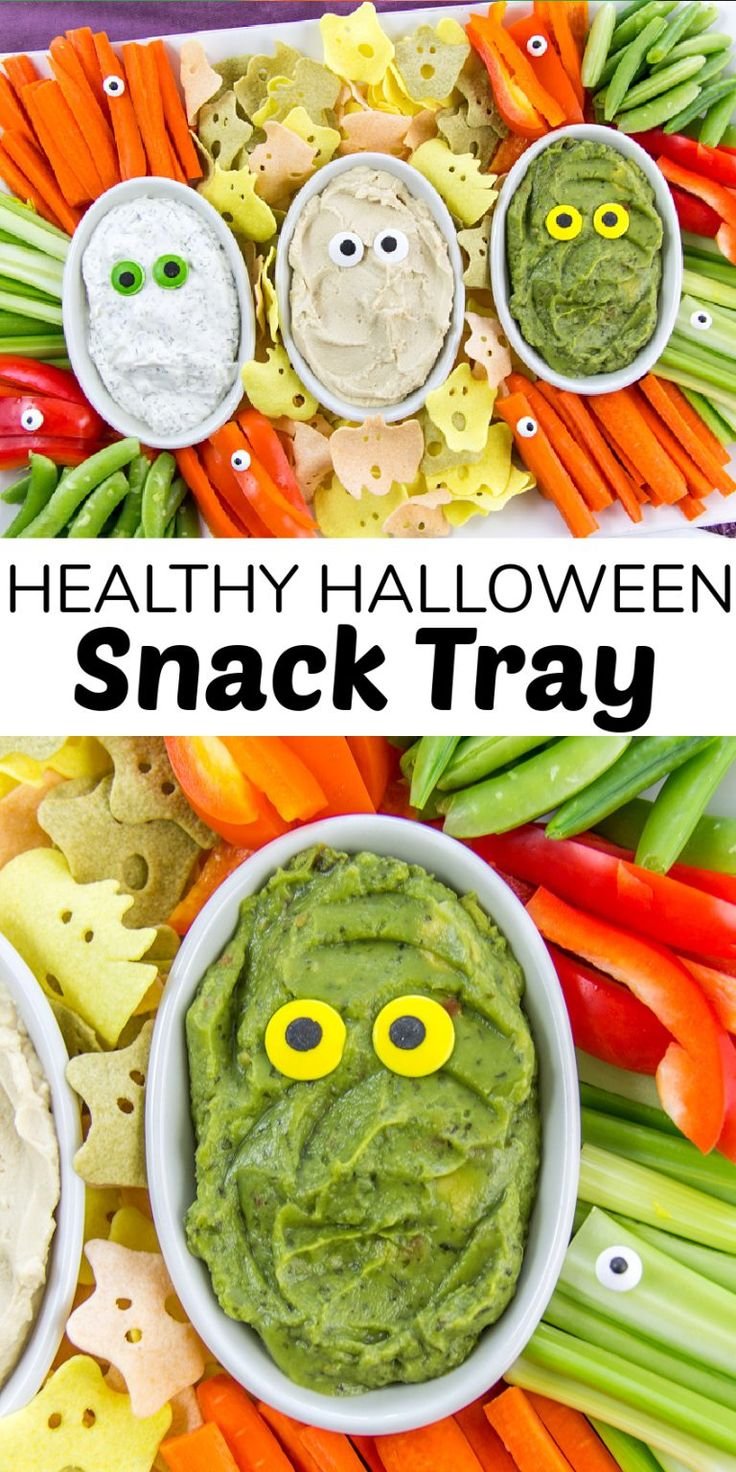 Healthy Halloween Snack Food Tray - Make and Takes