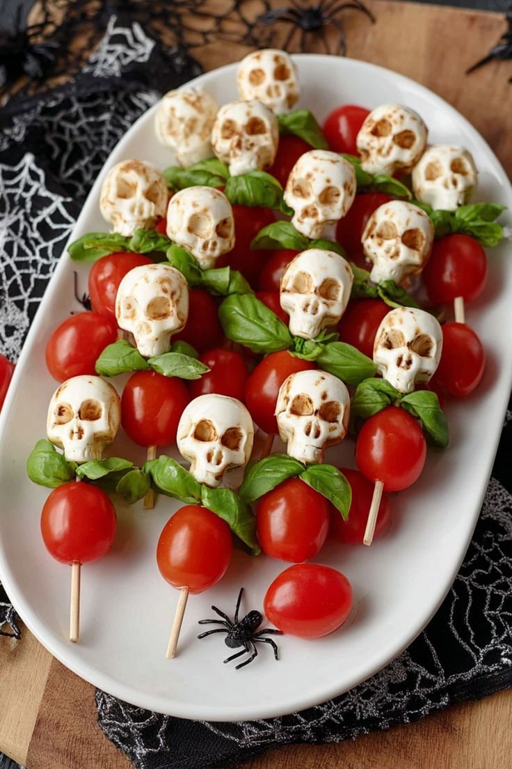 Halloween Mozzarella Eyeballs