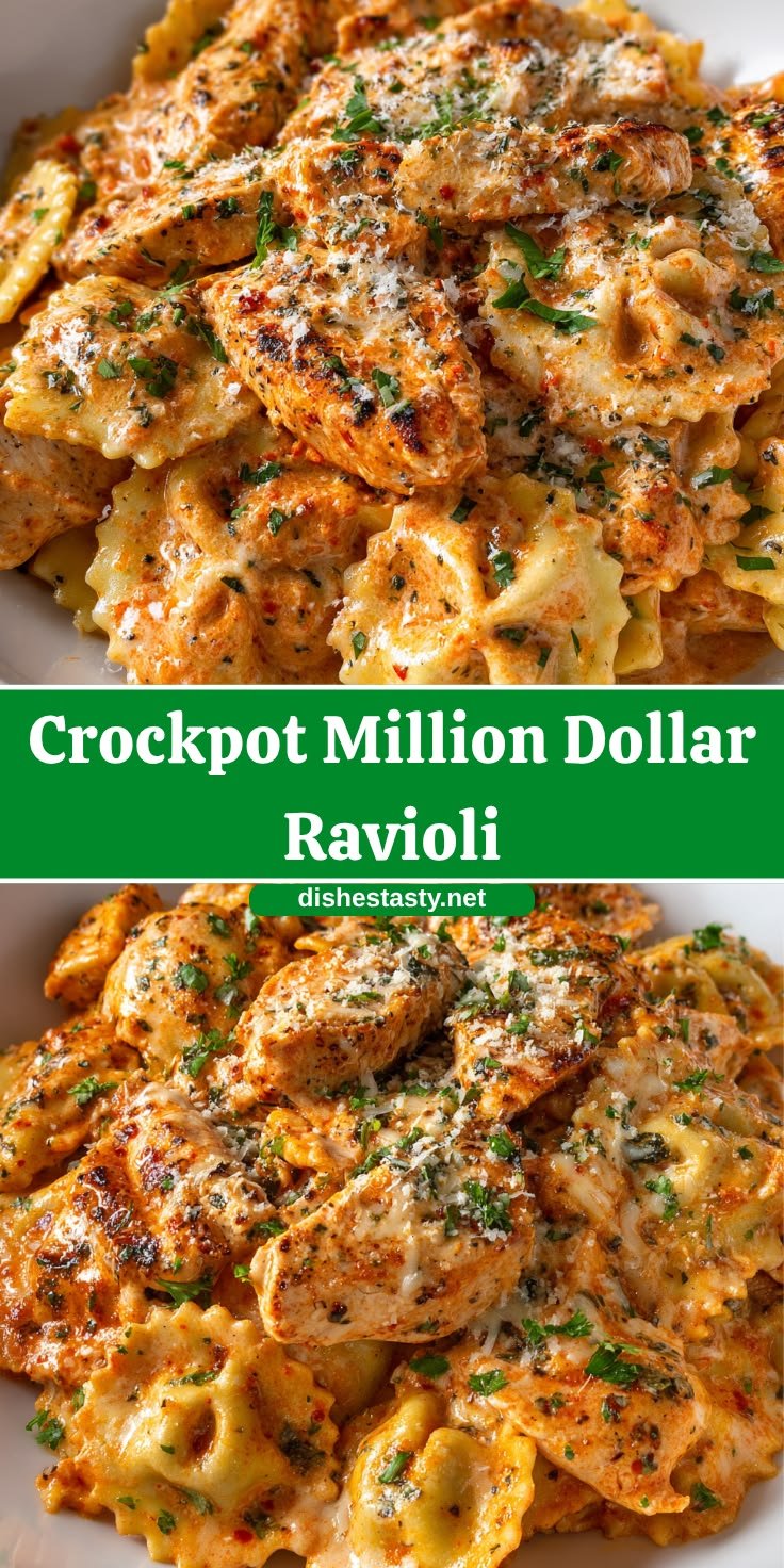 Crockpot Million Dollar Ravioli – Cheesy, Creamy & Loaded with Comfort Food Flavor!