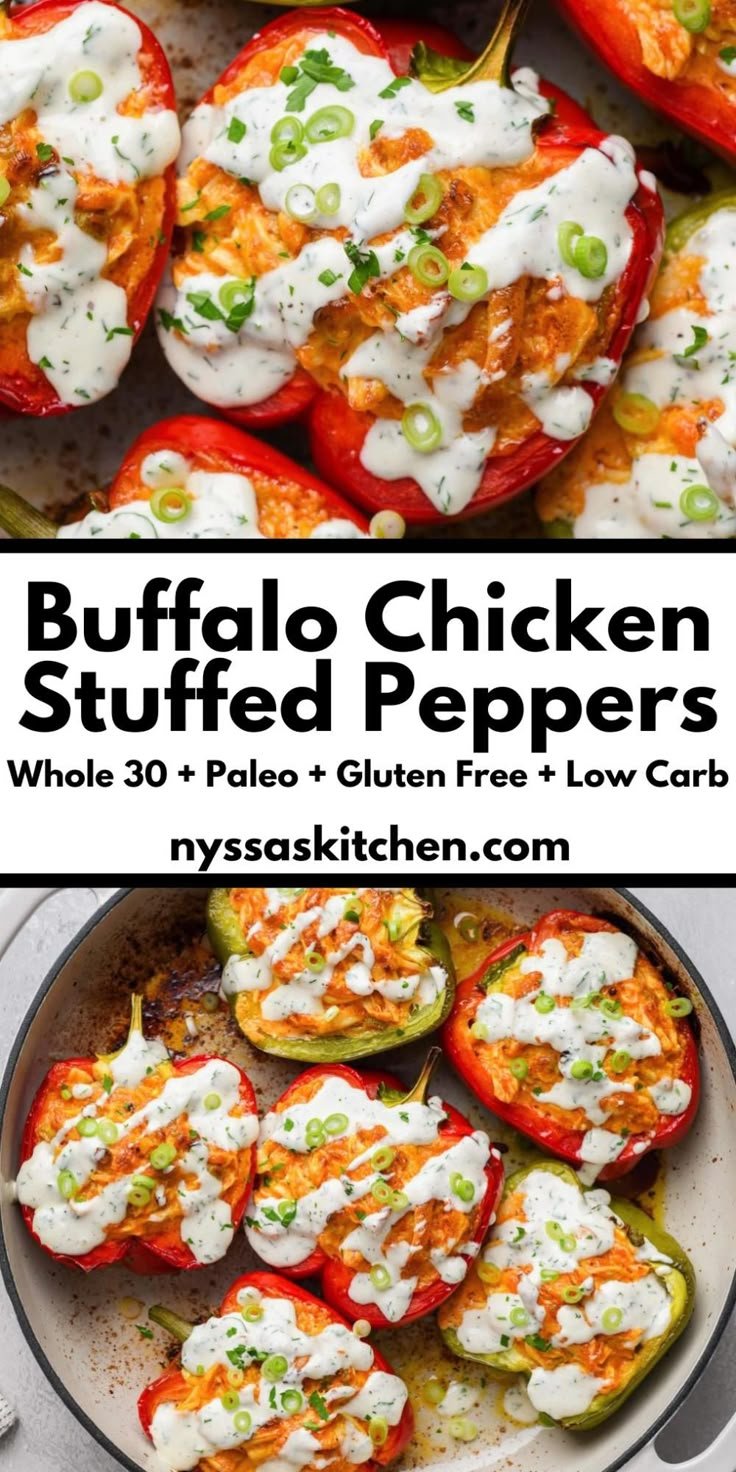 Buffalo Chicken Stuffed Peppers