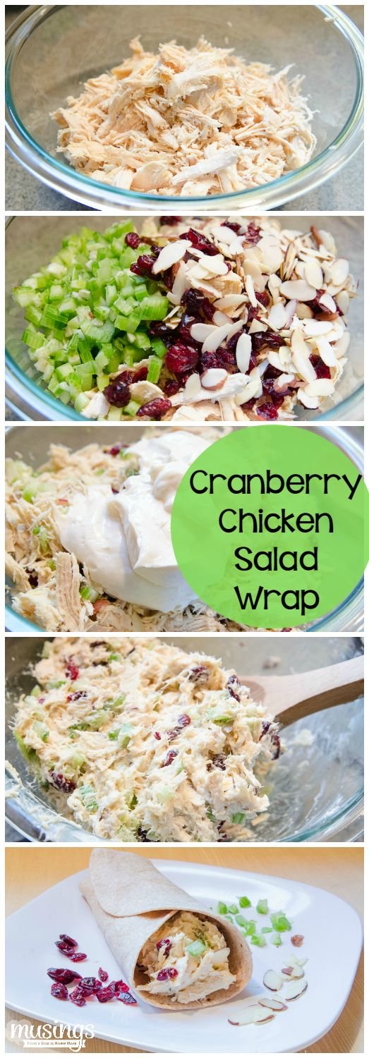 Cranberry Chicken Salad Wrap with Greek Yogurt | Cranberry chicken salad recipe with mayo, Healthy recipes, Healthy meals