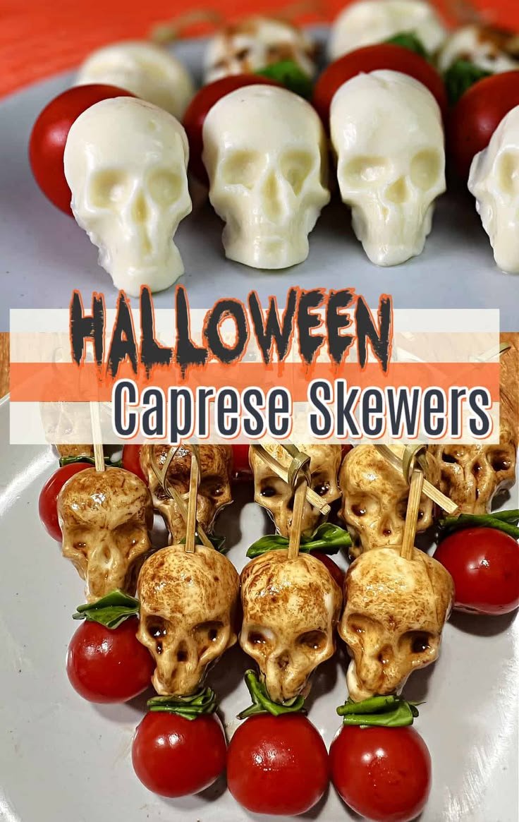 Halloween Caprese Appetizer Skewers - Ovenspiration