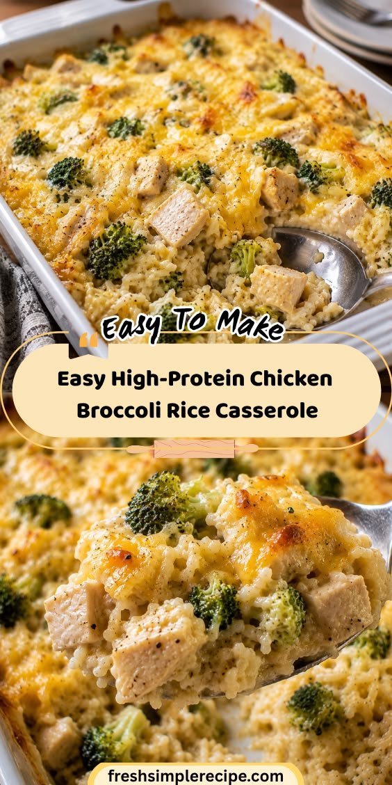 Easy High-Protein Chicken Broccoli Rice Casserole