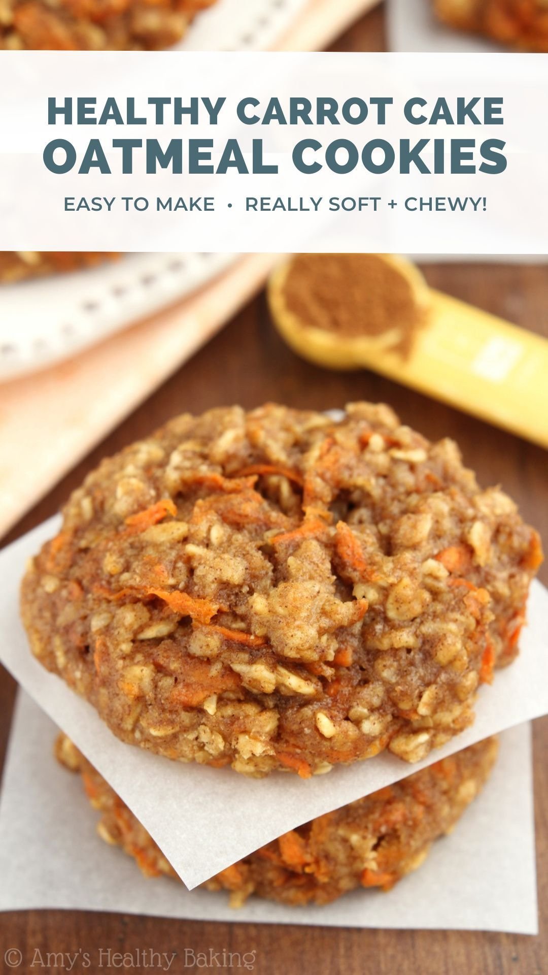 Easy Carrot Cake Oatmeal Cookies Recipe | Amy's Healthy Baking