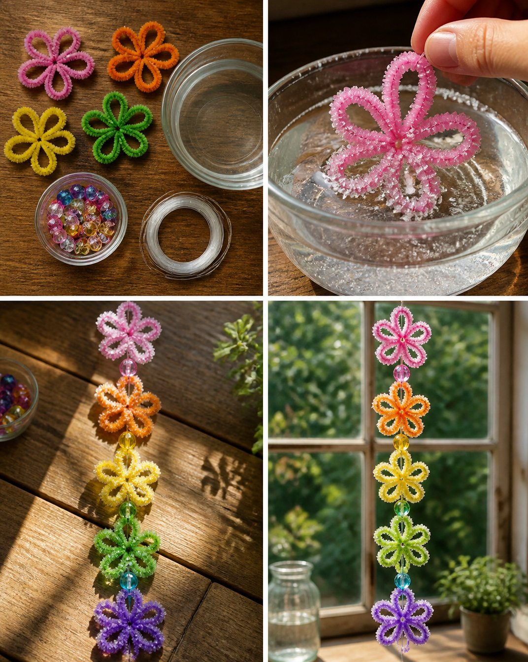 Crystal Flower Window Chain