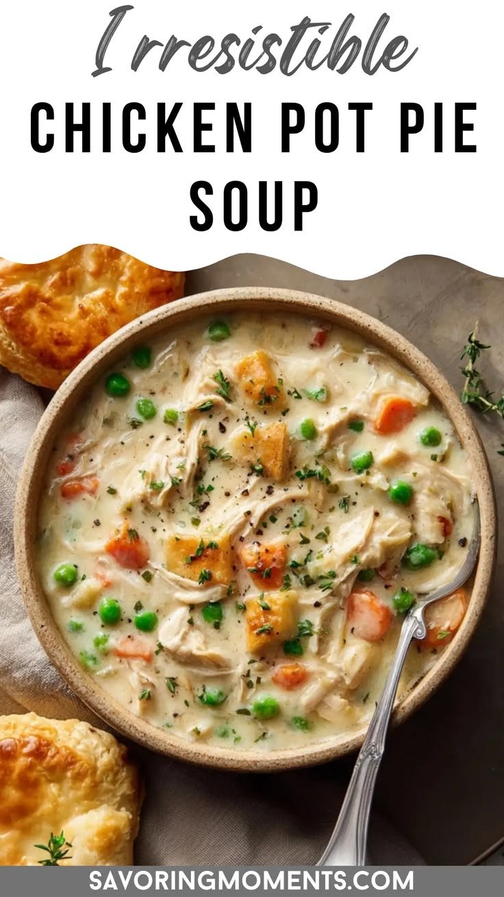 Creamy Chicken Pot Pie Soup – Easy Family Dinner Idea