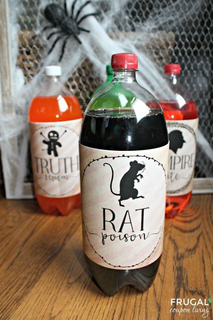 Halloween themed drink labels | Spooky soda labels, Halloween stuff, Halloween party ideas