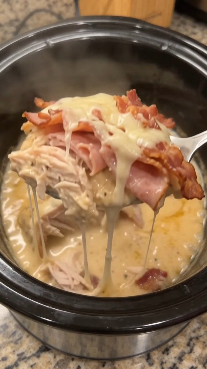 Slow Cooker Chicken Ham with Turkey Bacon