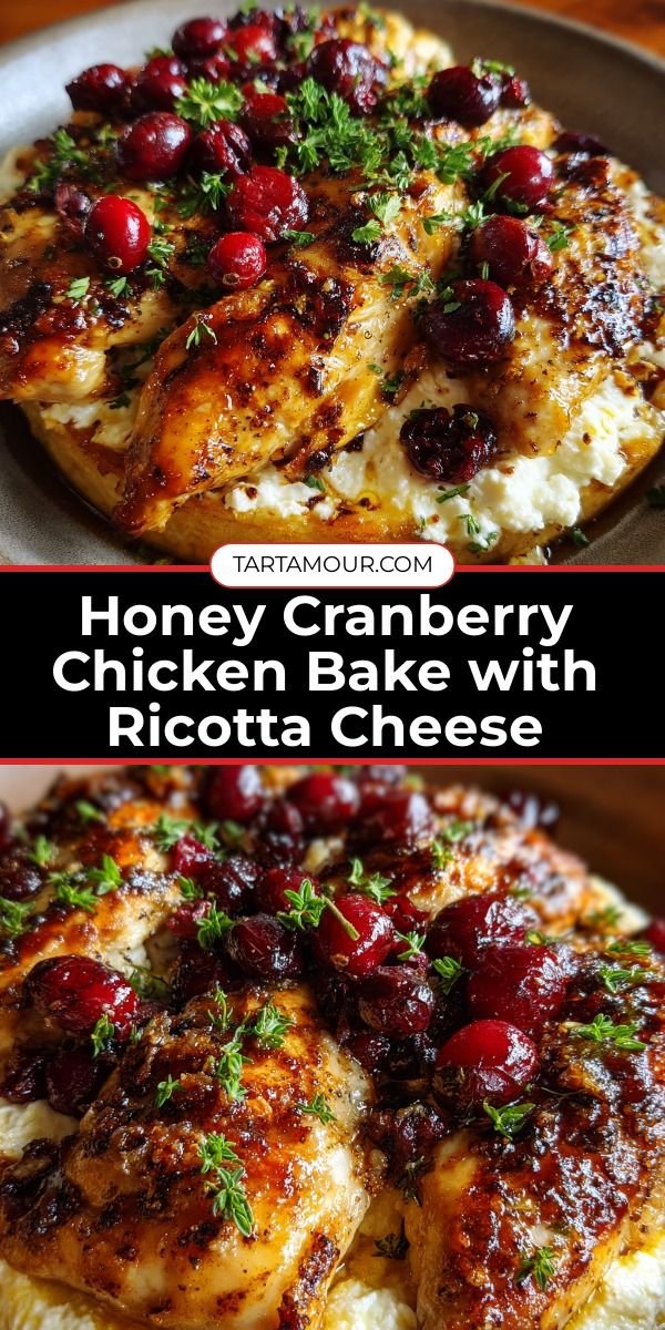 Honey Cranberry Chicken Bake with Ricotta Cheese