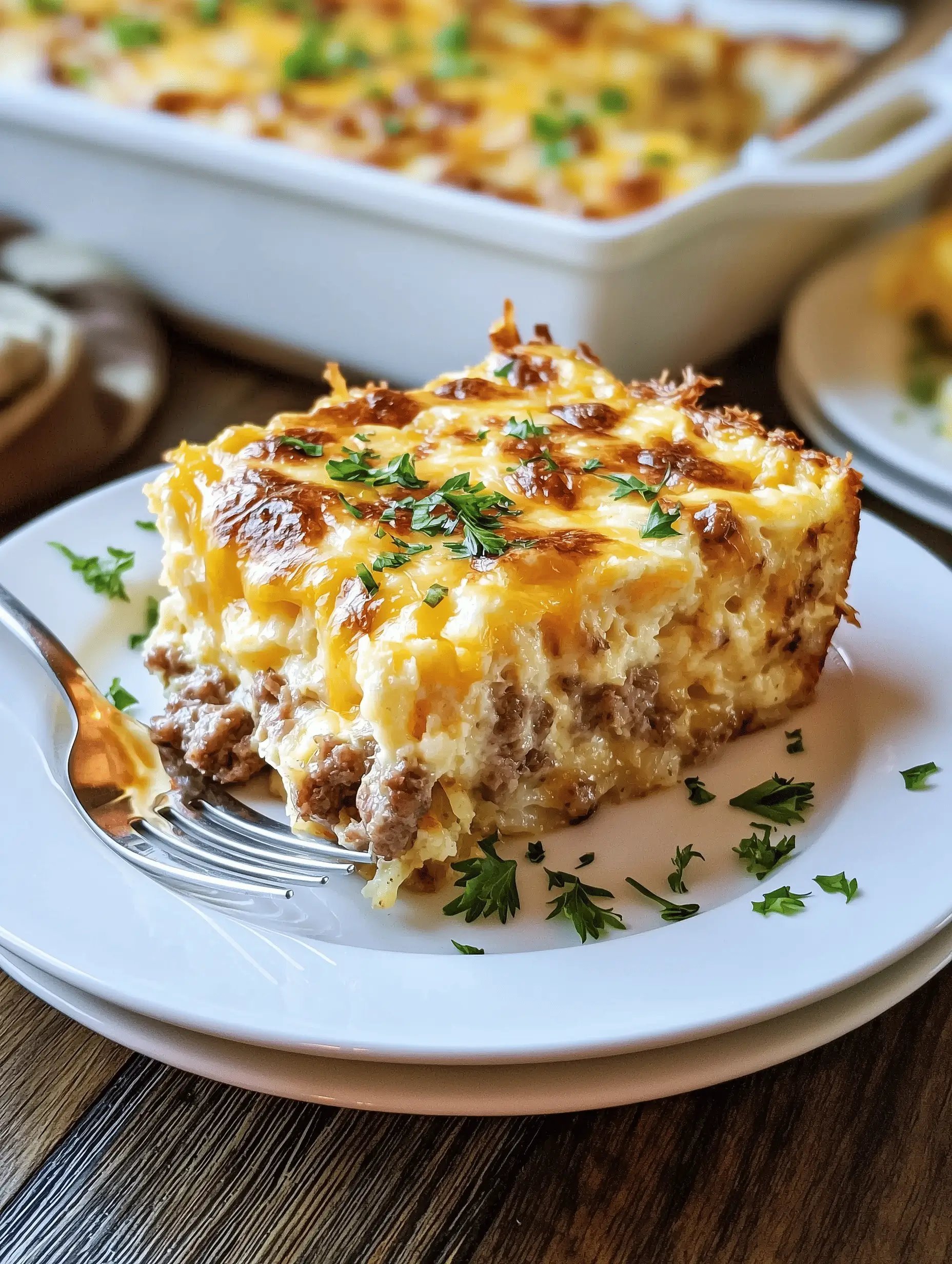 Sausage, Egg and Cream Cheese Hashbrown Casserole
