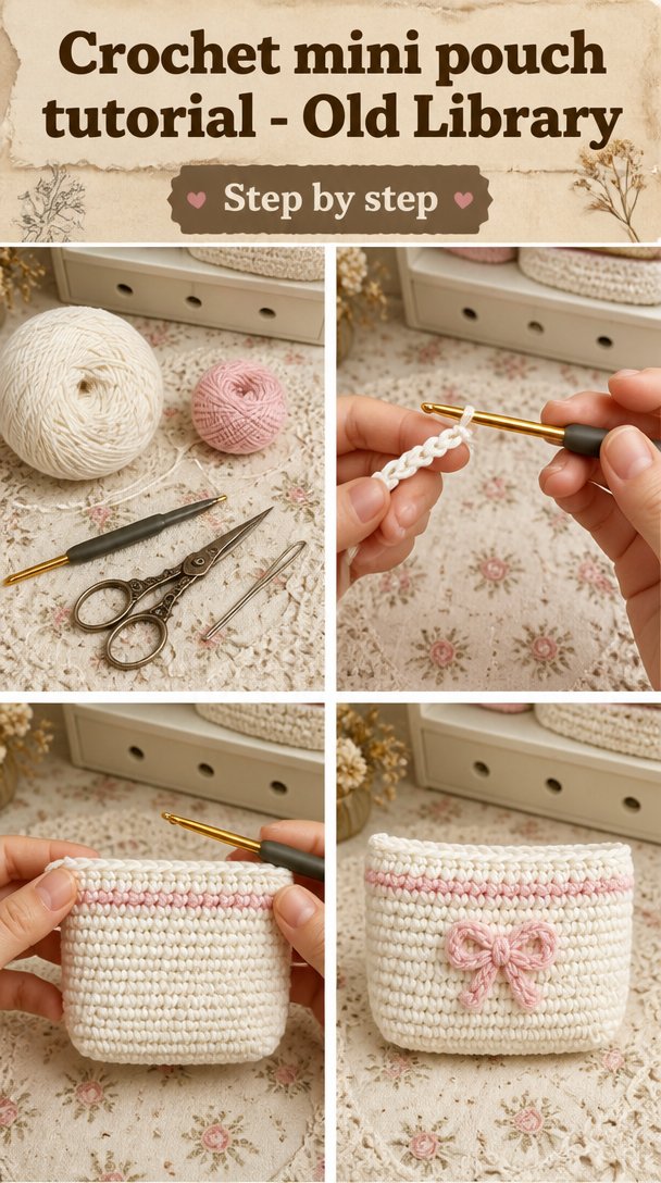 How to Crochet a Mini Pouch 5 Crochet Mini Pouch Tutorial - Old Library
