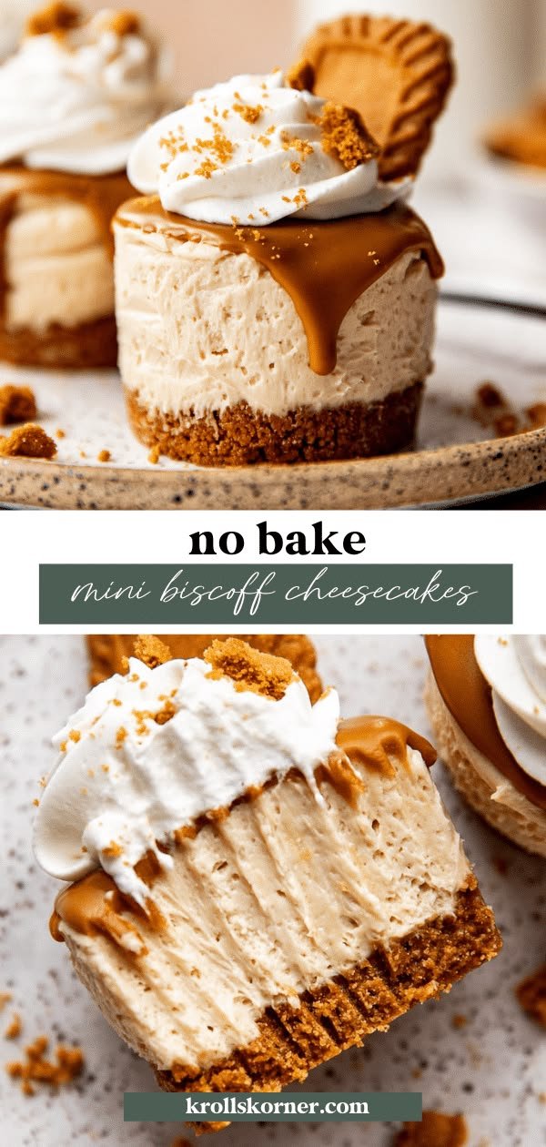 No Bake Mini Biscoff Cheesecakes