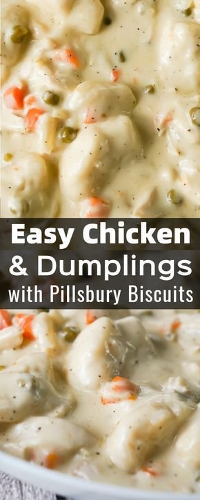 Easy Chicken and Dumplings with Pillsbury Biscuits | Dumplings using biscuits, Easy biscuit chicken and dumplings, Dumplings made with biscuits