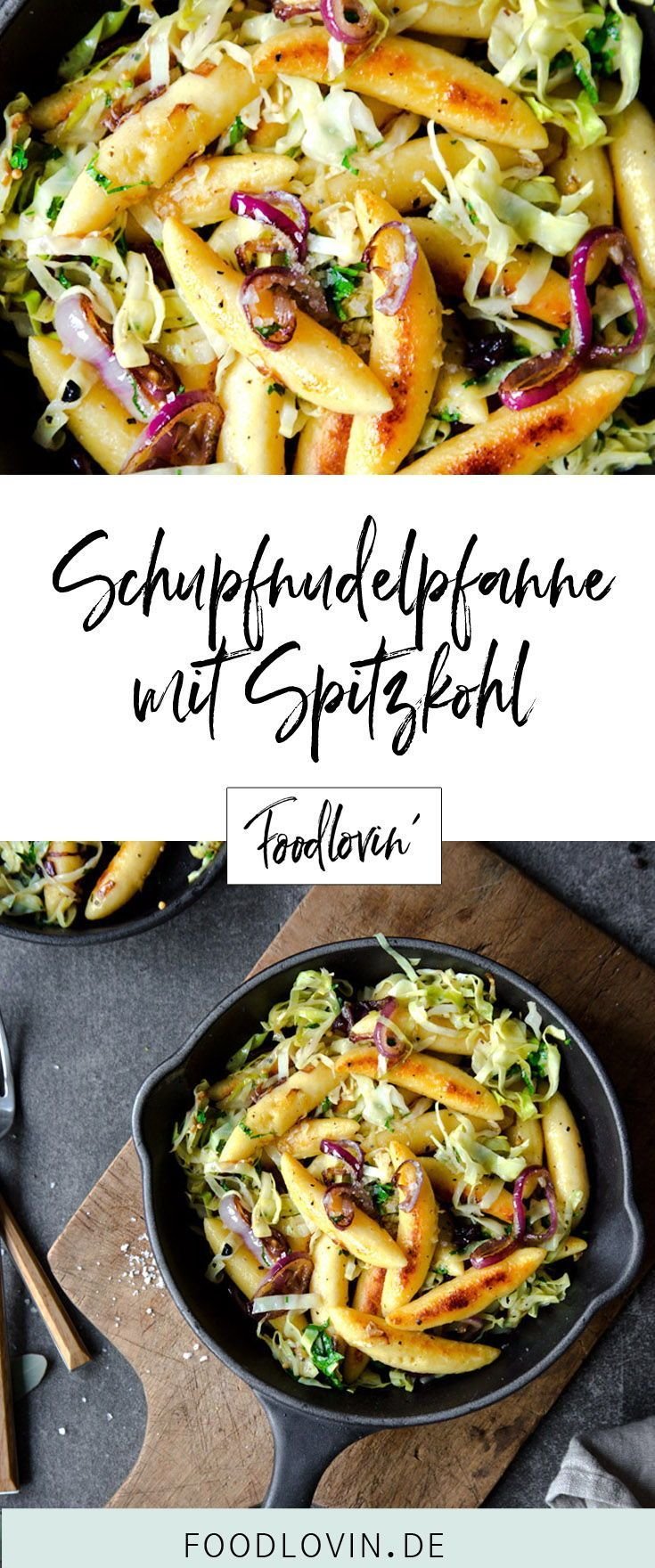 Vegetarische Schupfnudelpfanne mit Spitzkohl