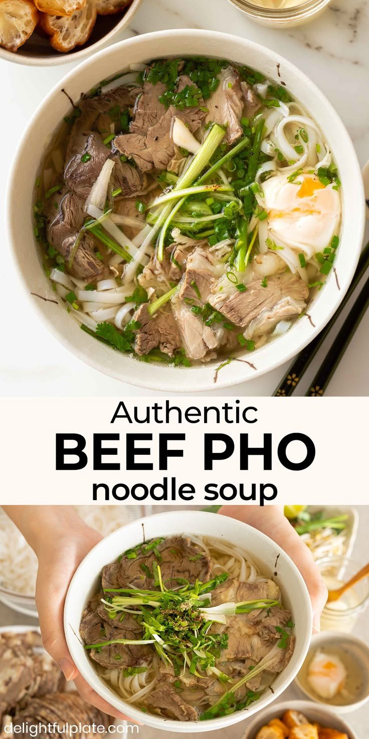 Authentic Beef Pho Noodle Soup