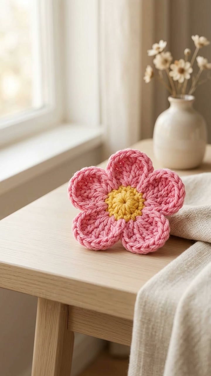 Crochet Flower Pattern Tutorial for Beginners 6 Crochet Flower Pattern