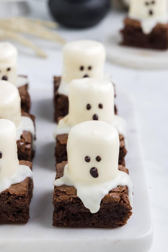 Easy Ghost Brownies - Make these with your kids!