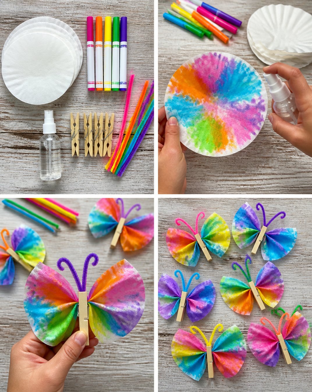 DIY Watercolor Butterflies from Coffee Filters 18 Watercolor Coffee Filter Butterflies
