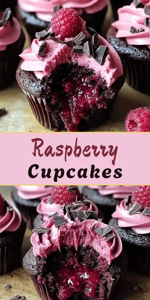 Molten Raspberry Chocolate Cupcakes