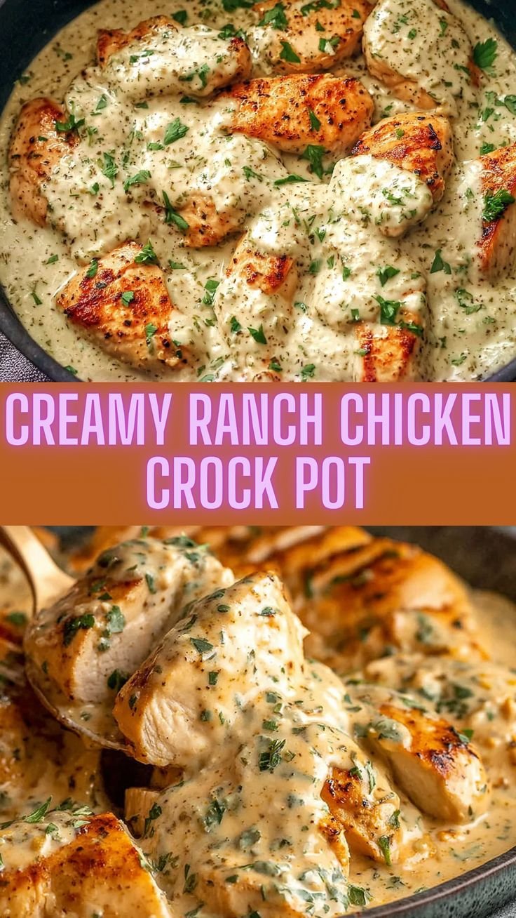 Creamy Ranch Chicken Crock Pot – Cozy Comfort, Made Easy! 💛