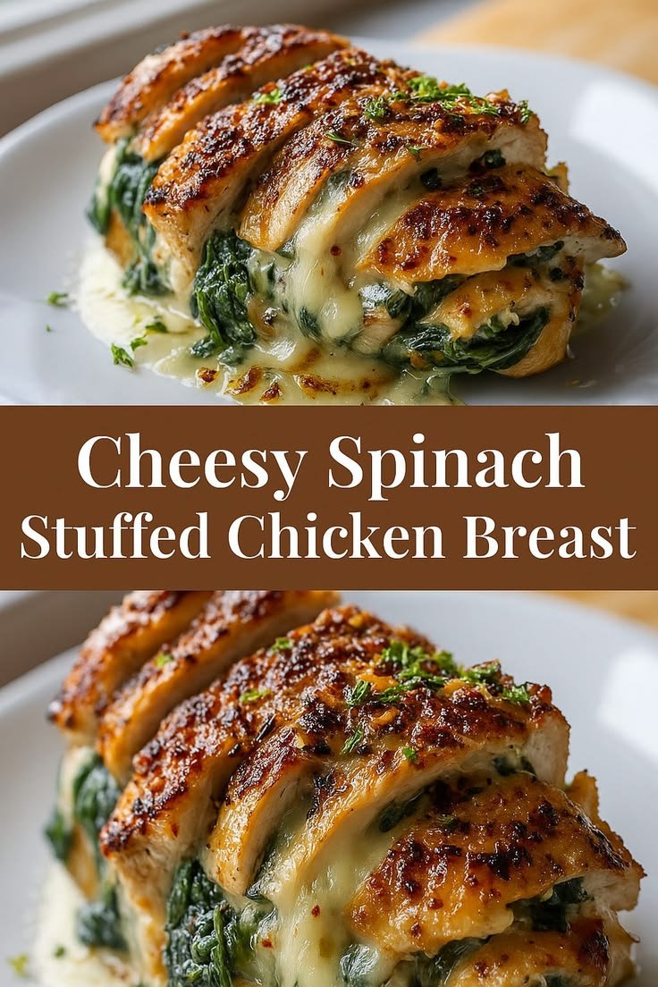 🍗 Easy Cheesy Spinach Stuffed Chicken Breast | Quick Delicious Dinner 😋