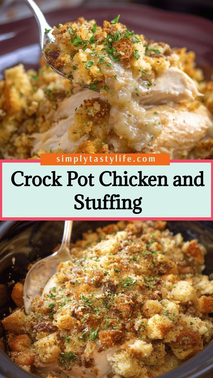 Easy Crock Pot Chicken and Stuffing Recipe