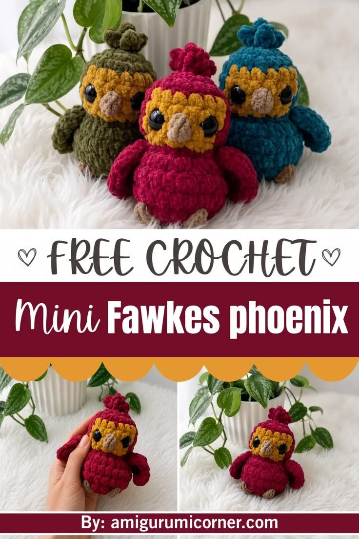 Crochet Fawkes the Phoenix