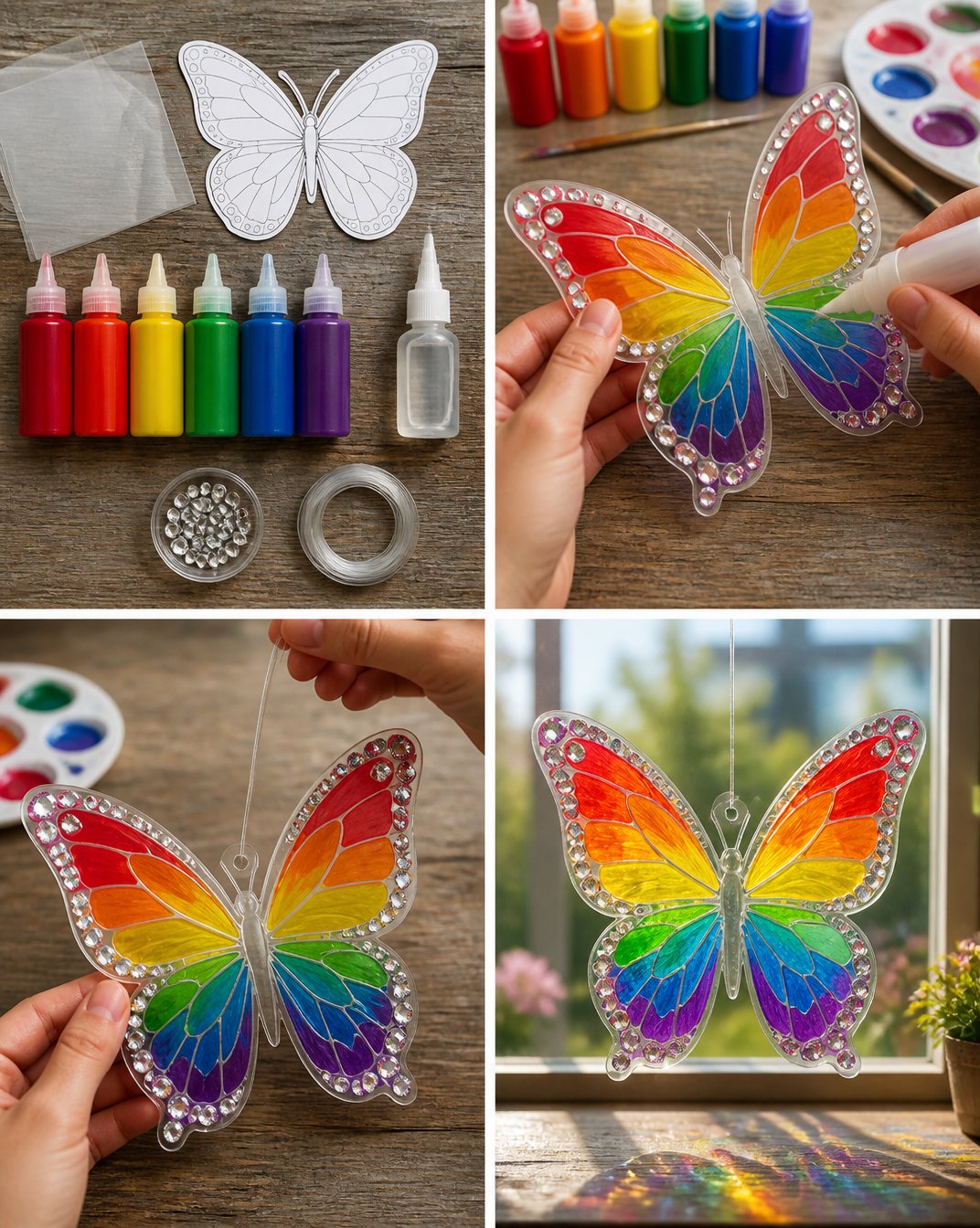 Colorful Rainbow Crystal Butterfly Window Suncatcher 19 Rainbow Crystal Butterfly Suncatcher