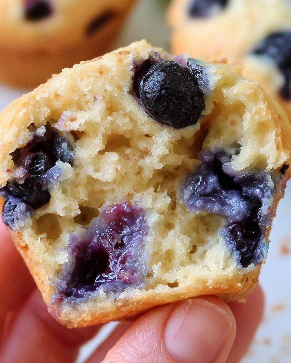 Fluffy Blueberry Cottage Cheese Muffins