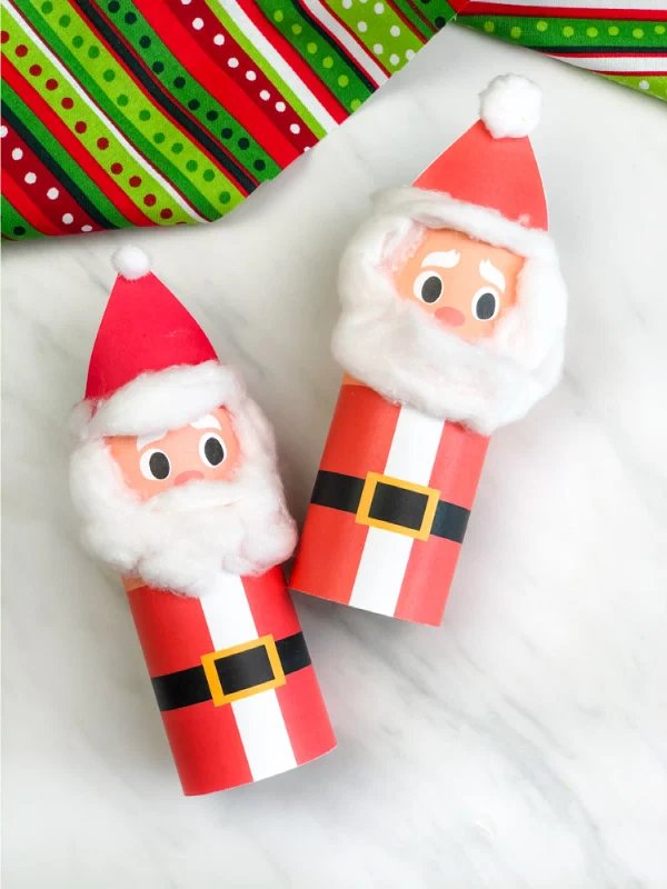 Easy Toilet Paper Roll Santa Craft For Kids [Free Template]