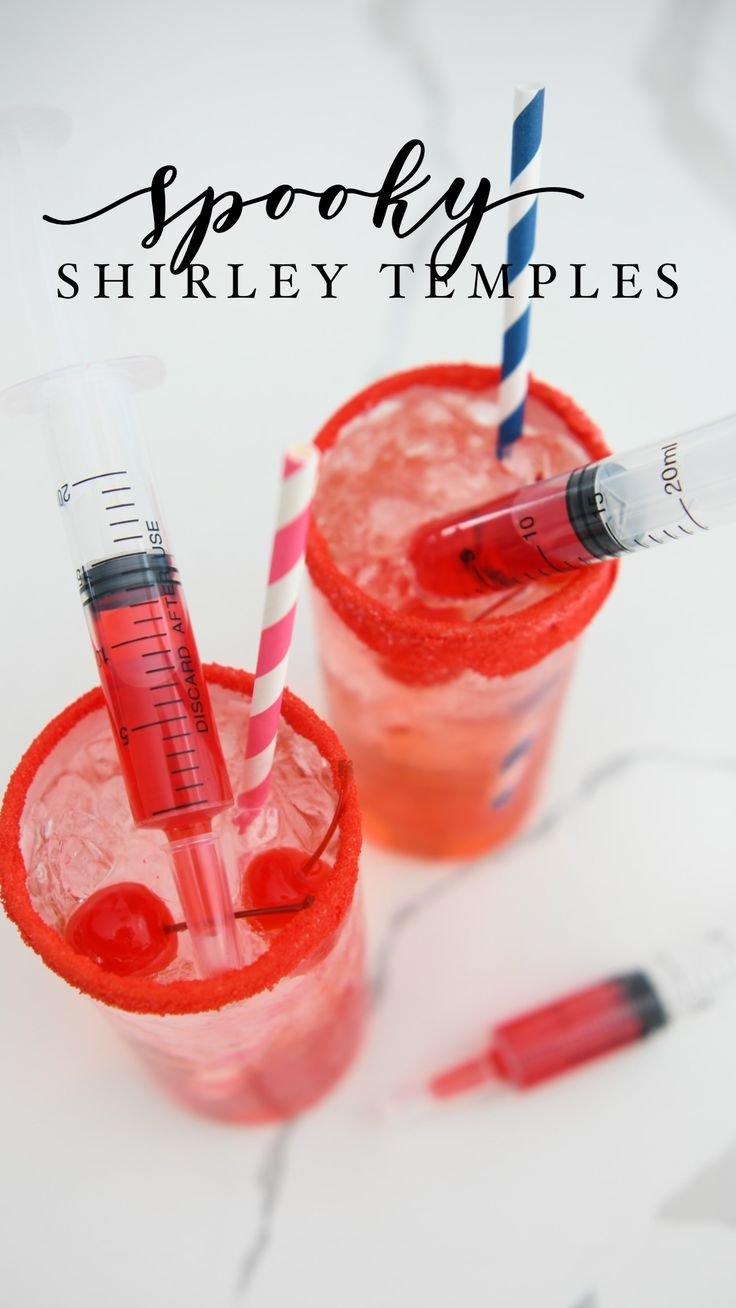 Easy Spooky Shirley Temple Halloween Mocktail Recipe