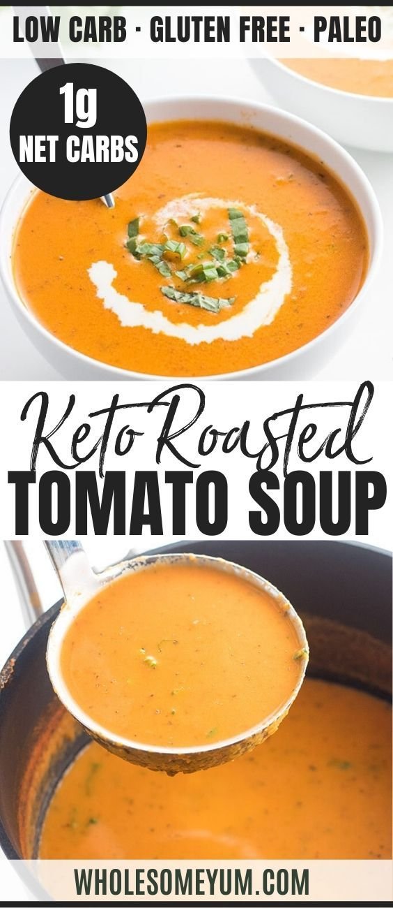 5-Ingredient Roasted Tomato Soup Recipe (Low Carb, Gluten-Free)