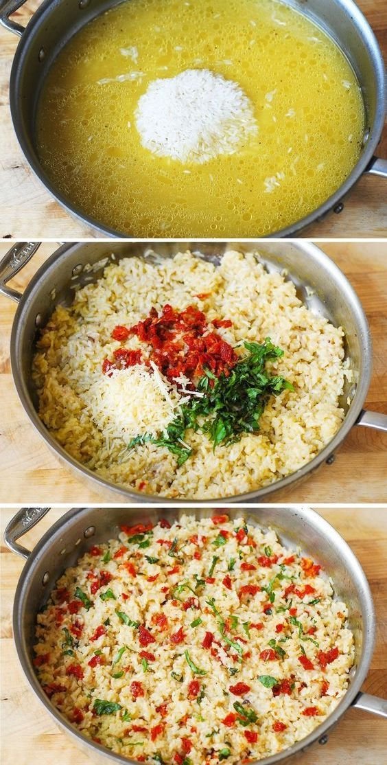 Parmesan, Sun-Dried Tomato, and Basil Rice