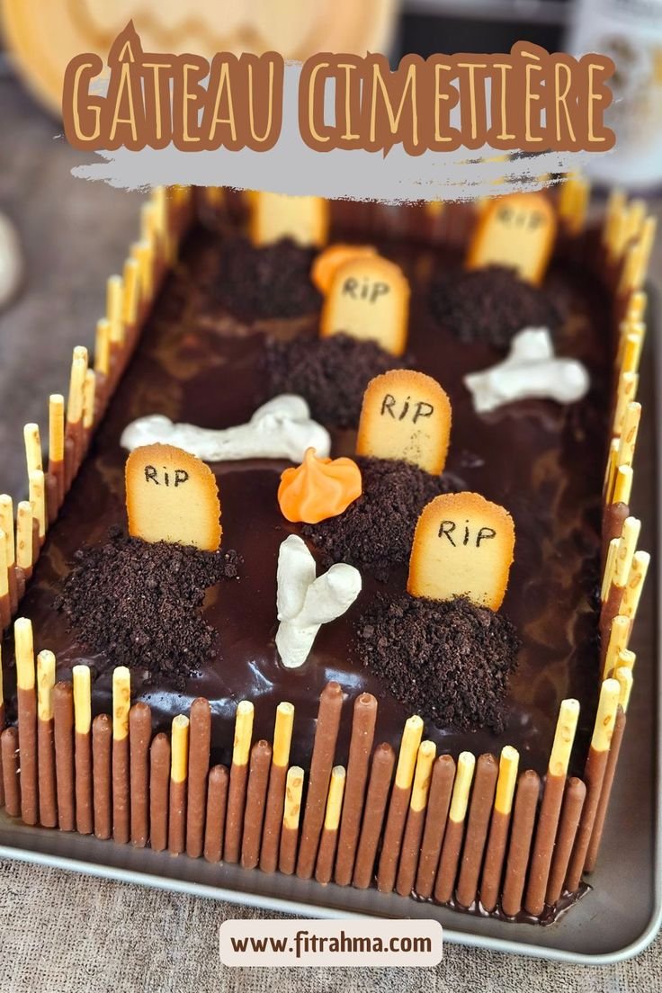 Gâteau cimetière : un gâteau pour Halloween facile et délicieux !