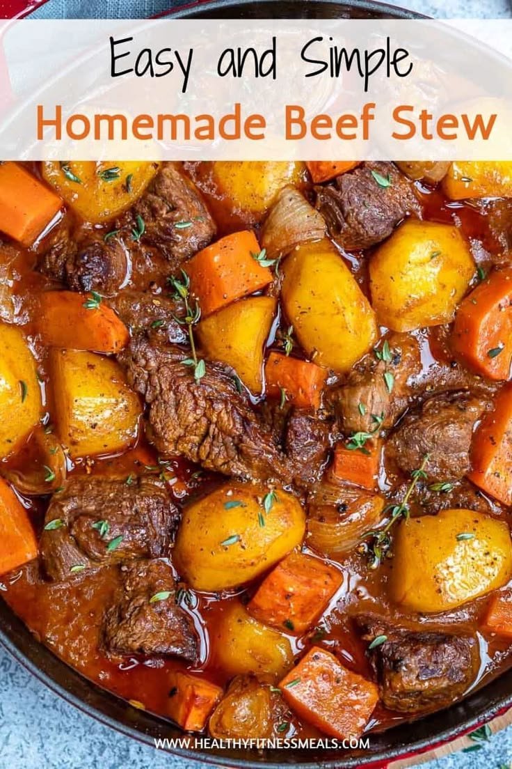 Classic Homemade Beef Stew Recipe | Easy homemade stew dish, Simple homemade stew dish, Homemade beef stew recipes