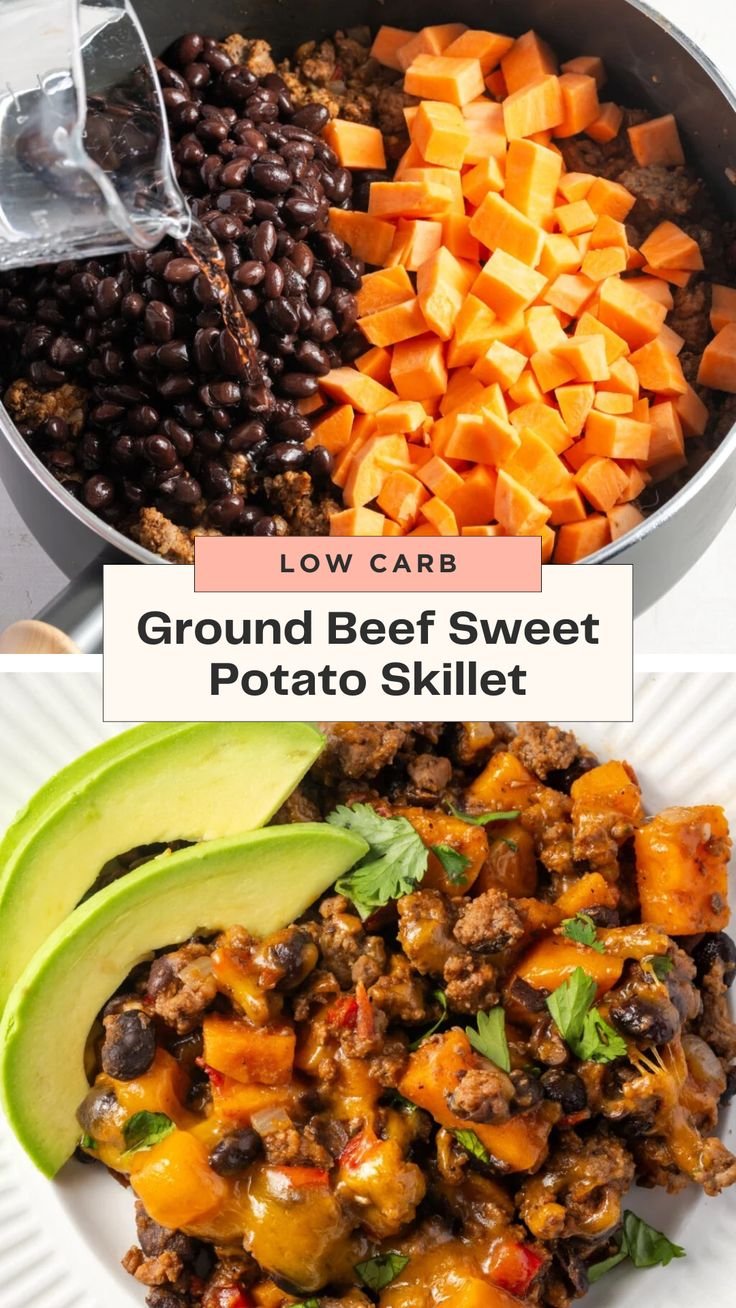 Southwestern Ground Beef Sweet Potato Skillet