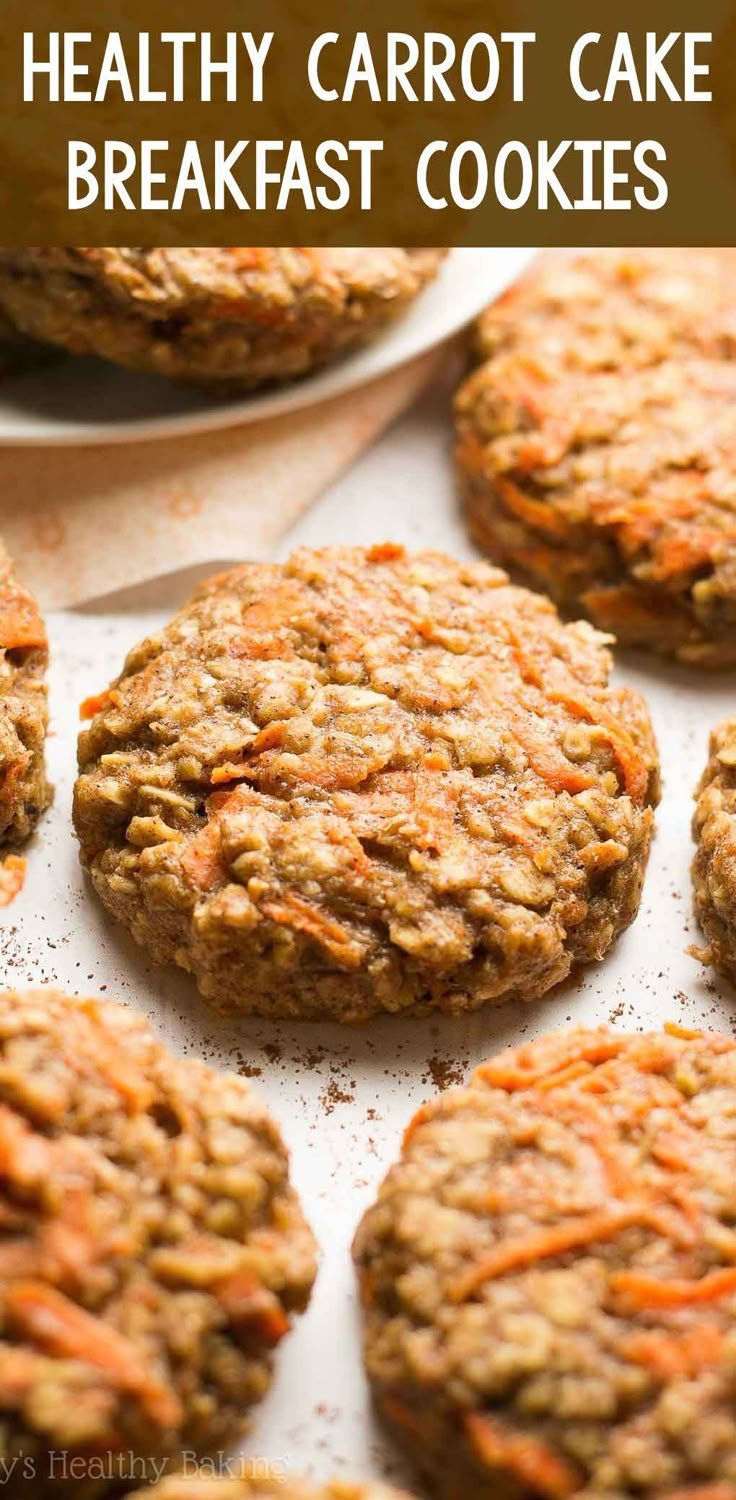 Healthy Carrot Cake Oatmeal Breakfast Cookies