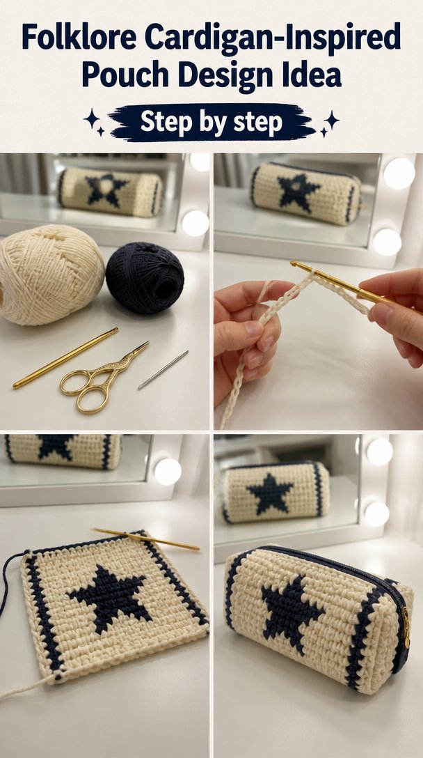 Folklore Cardigan Inspired Pouch Accessory 2 Folklore Cardigan Inspired Pouch