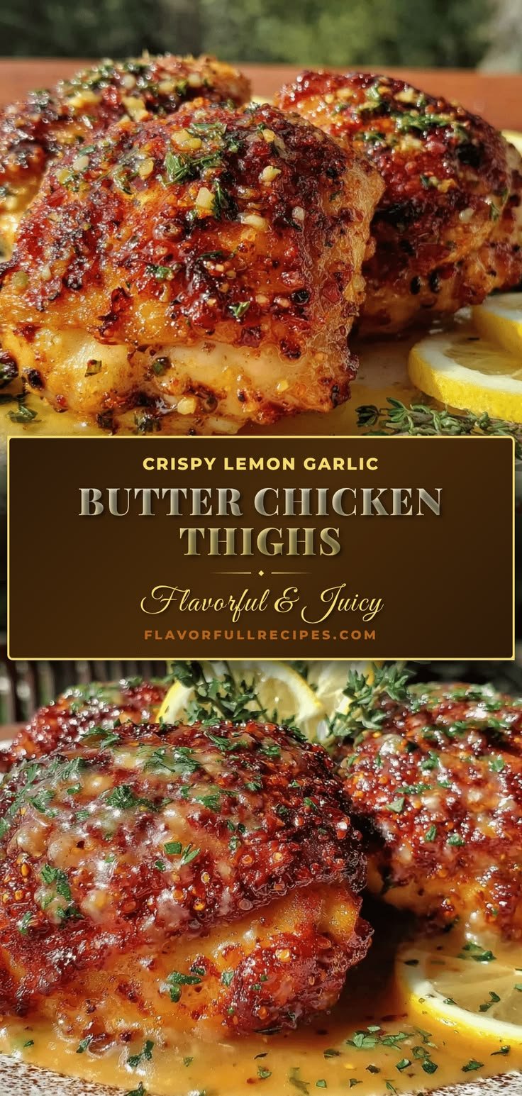 Crispy Oven Baked Chicken Thighs Easy Lemon Garlic Butter Recipe