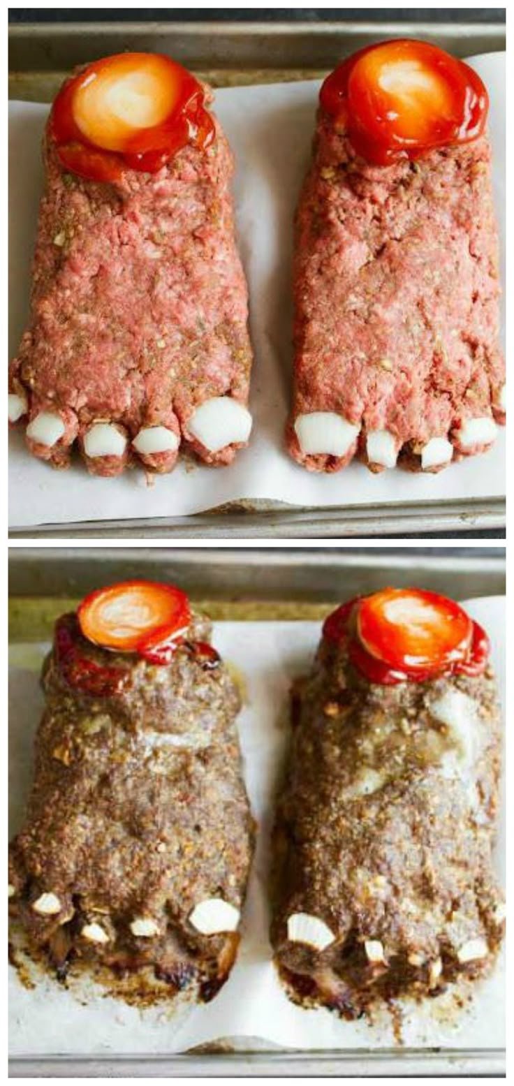 Halloween Feet Loaf ~ A gross twist on a classic recipe perfect for Halloween dinner.