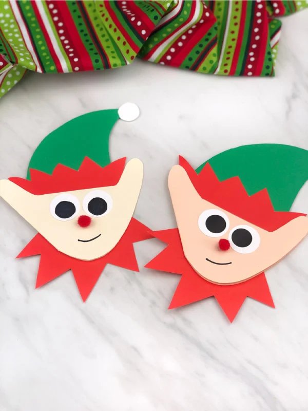 Elf Handprint Christmas Card For Kids [Free Template]