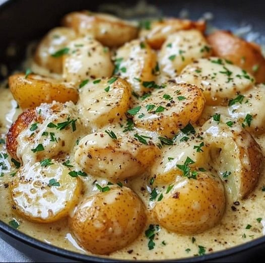 Kartoffeln in cremiger Knoblauchsoße backe ich 2x im Woche - Kochen Mit Uns