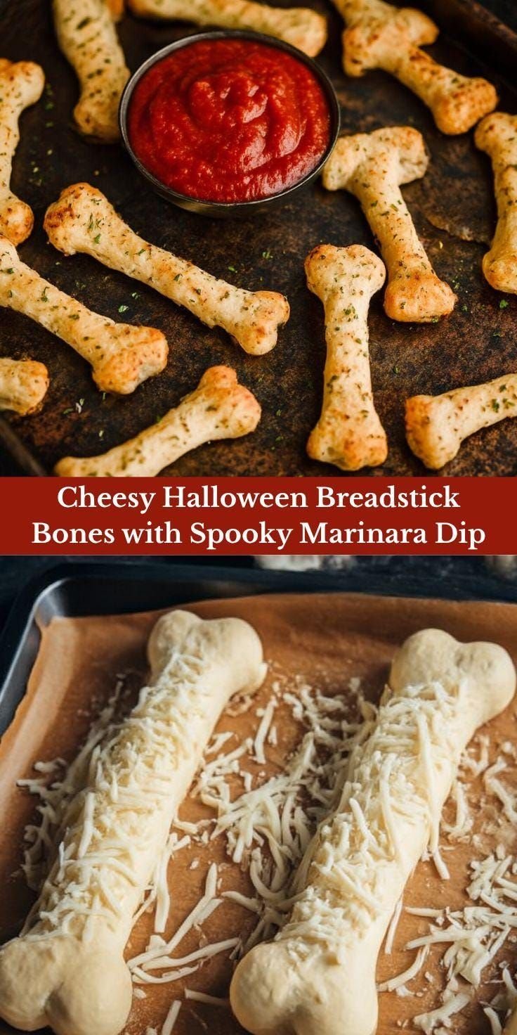 Cheesy Halloween Breadstick Bones - Spooky Party Snack Recipe