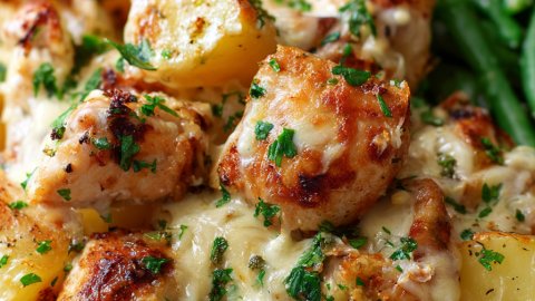 Easy Garlic Parmesan Chicken With Potatoes Recipe For Family Dinner