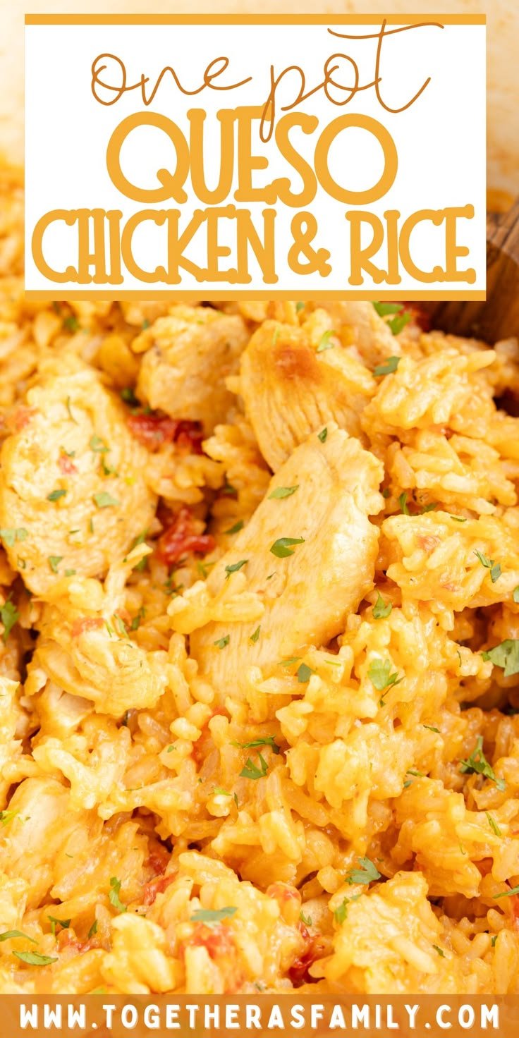 One Pot Queso Chicken and Rice