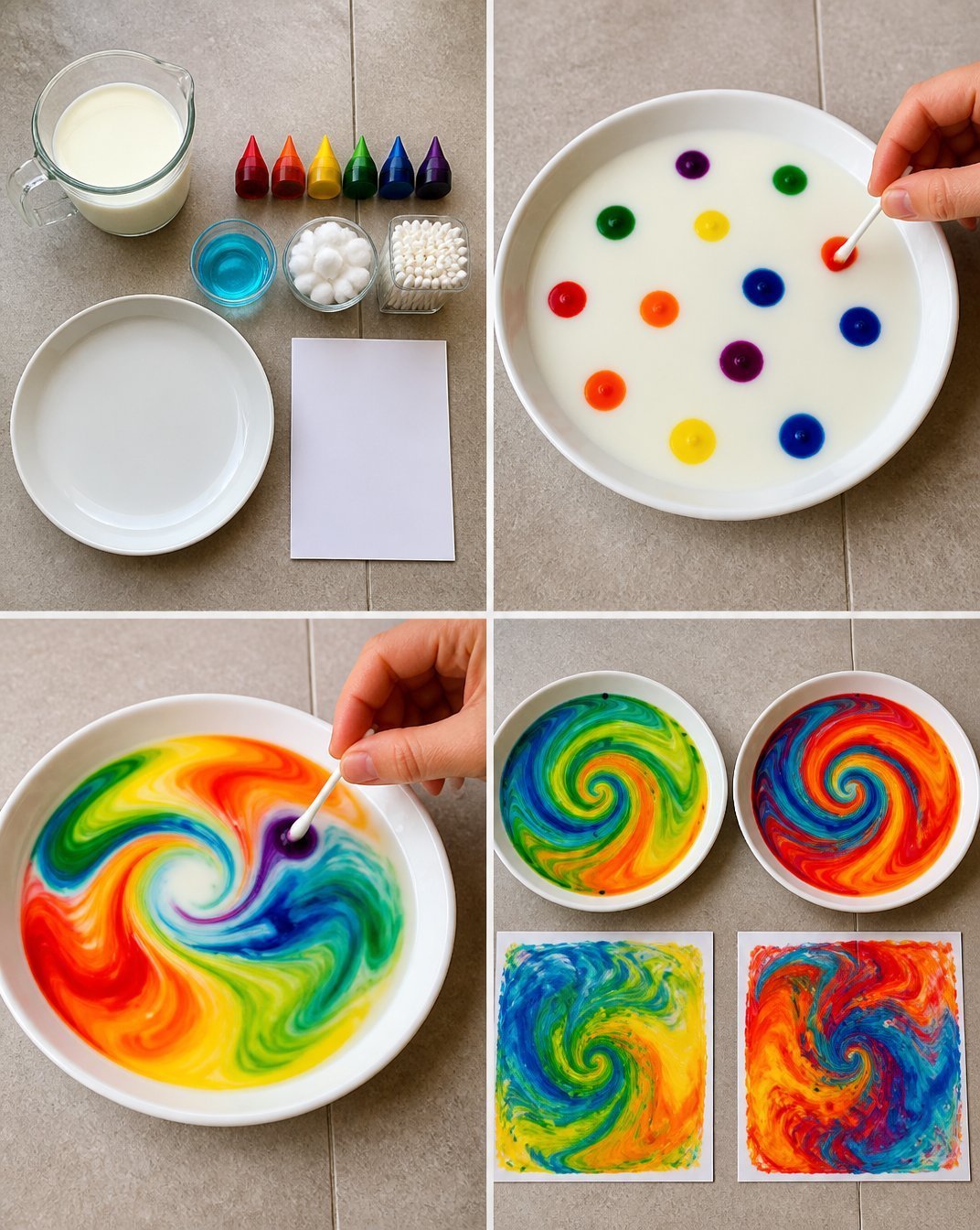 How to Make Rainbow Milk Swirl Art 4 Rainbow Milk Swirl Art