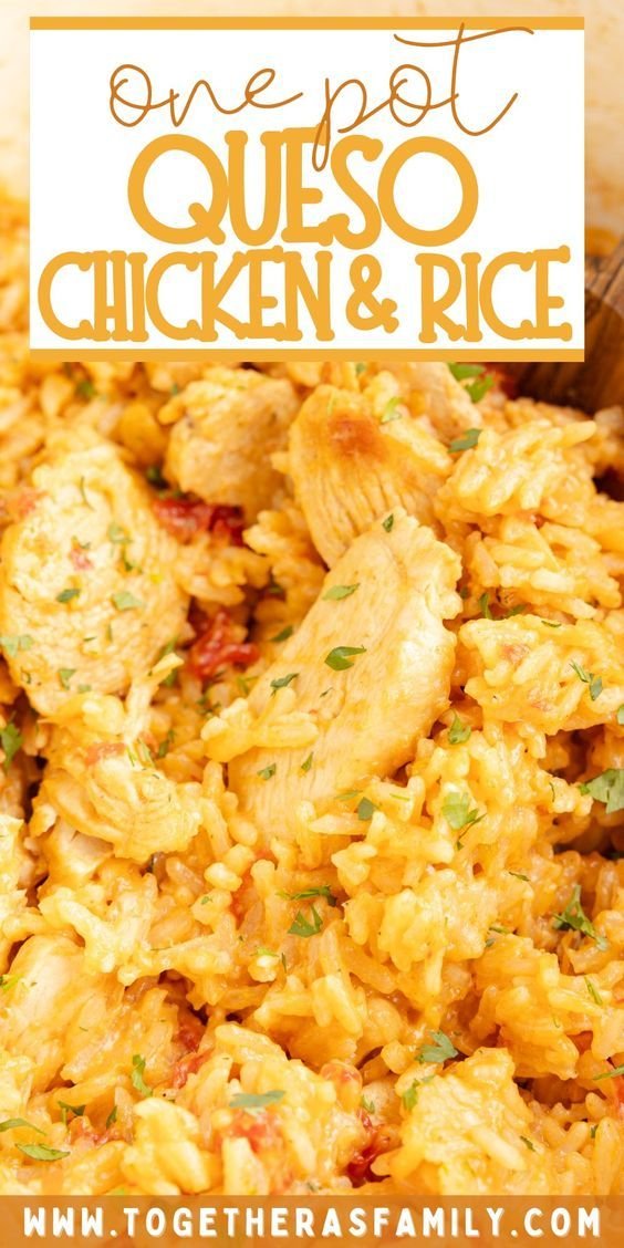 Pollo con queso | Pollo loco, Fast dinner recipes, Queso chicken and rice