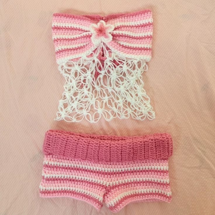 Handmade Crochet Pink Set