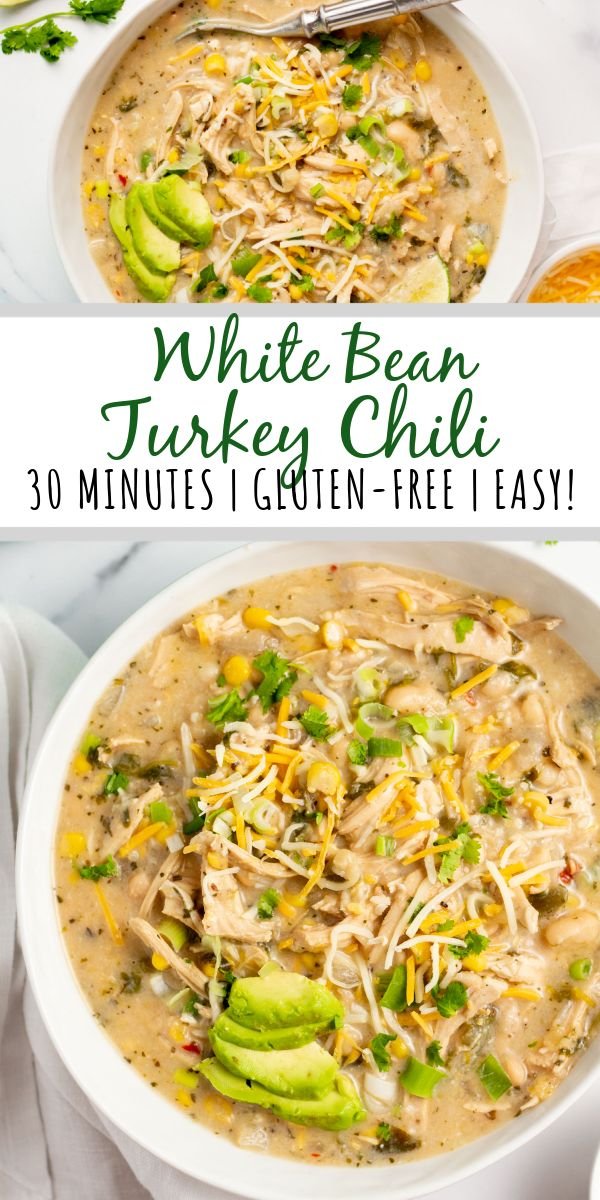 White Bean Turkey Chili: Gluten-Free, 30 Minutes - healthyheartyrecipes.com