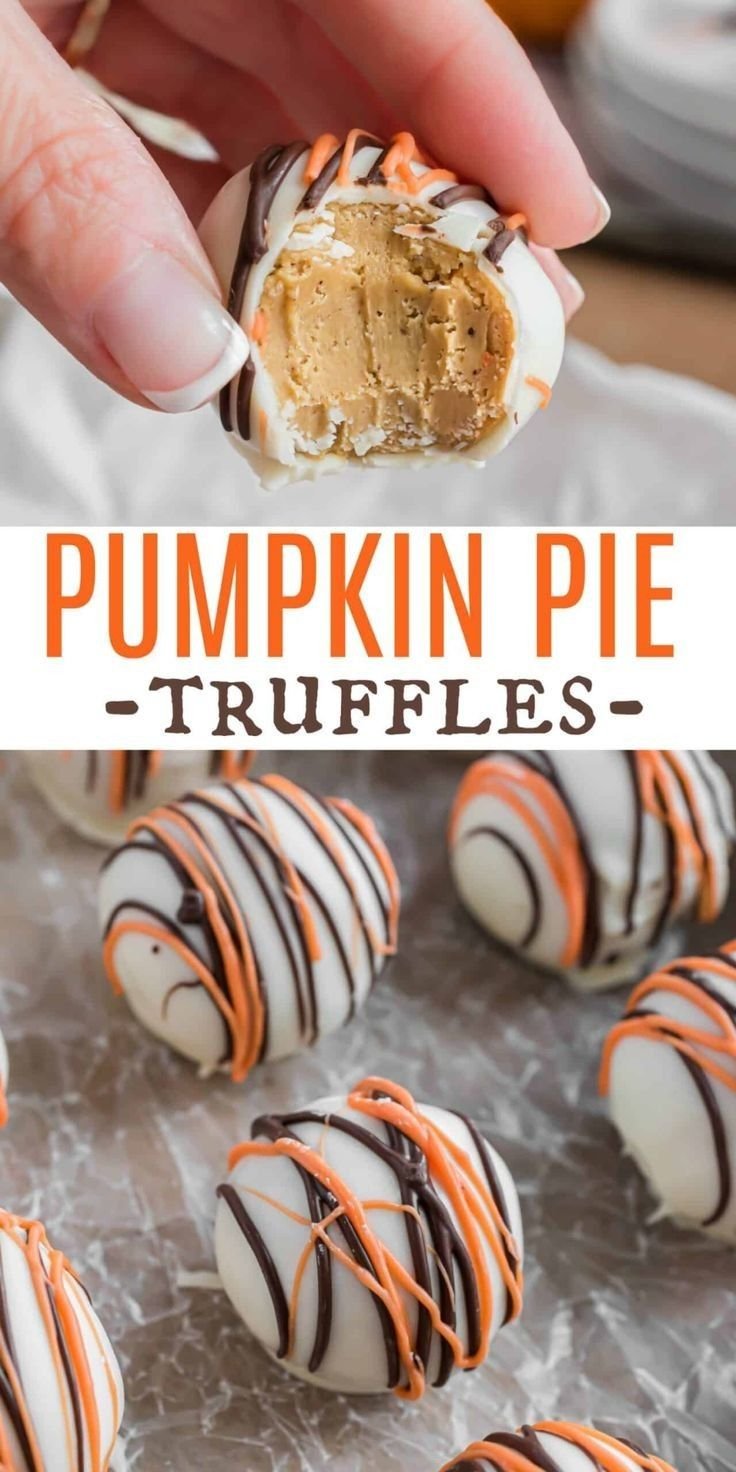 Pumpkin Spice Truffles Coated with White Chocolate | New Year Baking Ideas, Pumpkin Treats for Kids, Fall Candy Recipes